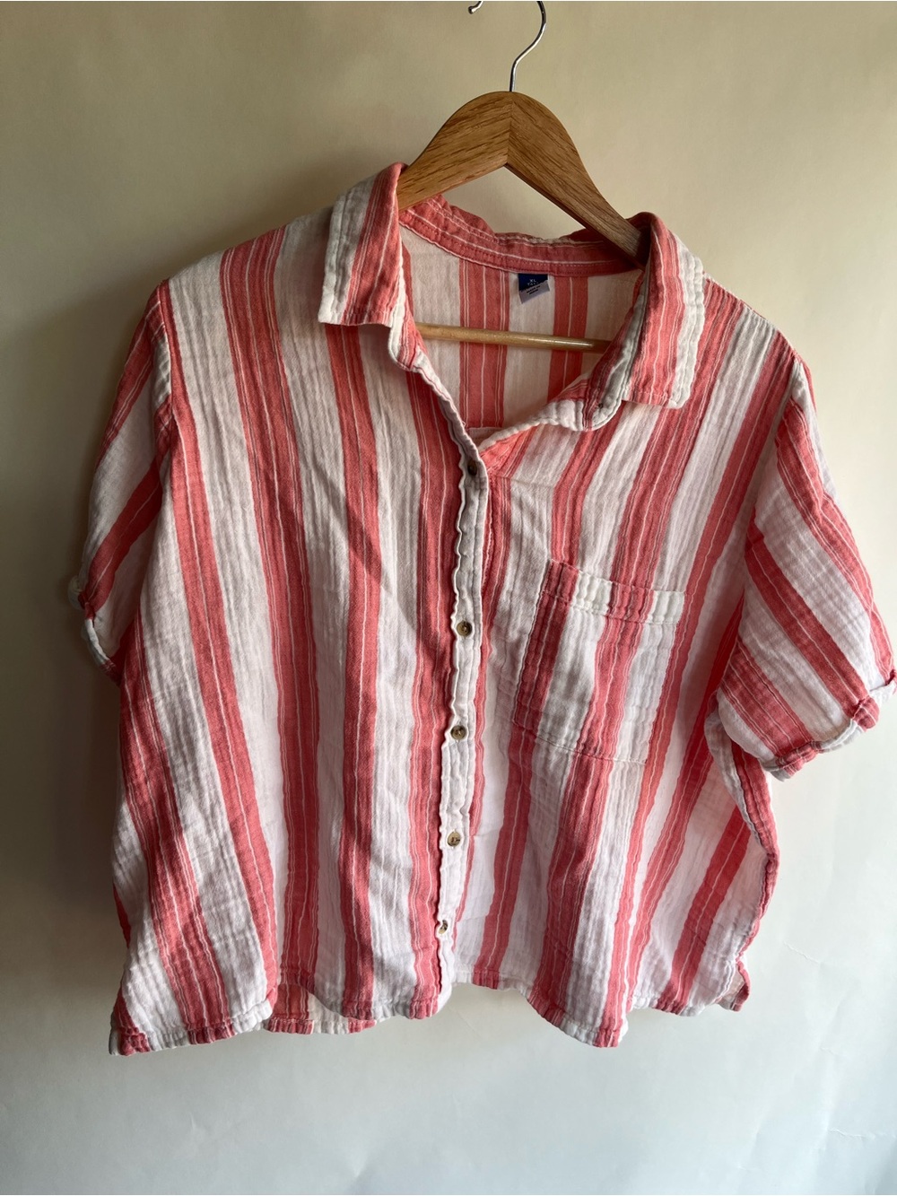Old Navy XL Tall Striped Button Up Shirt 100% Cotton Collared EUC Preppy Women’s